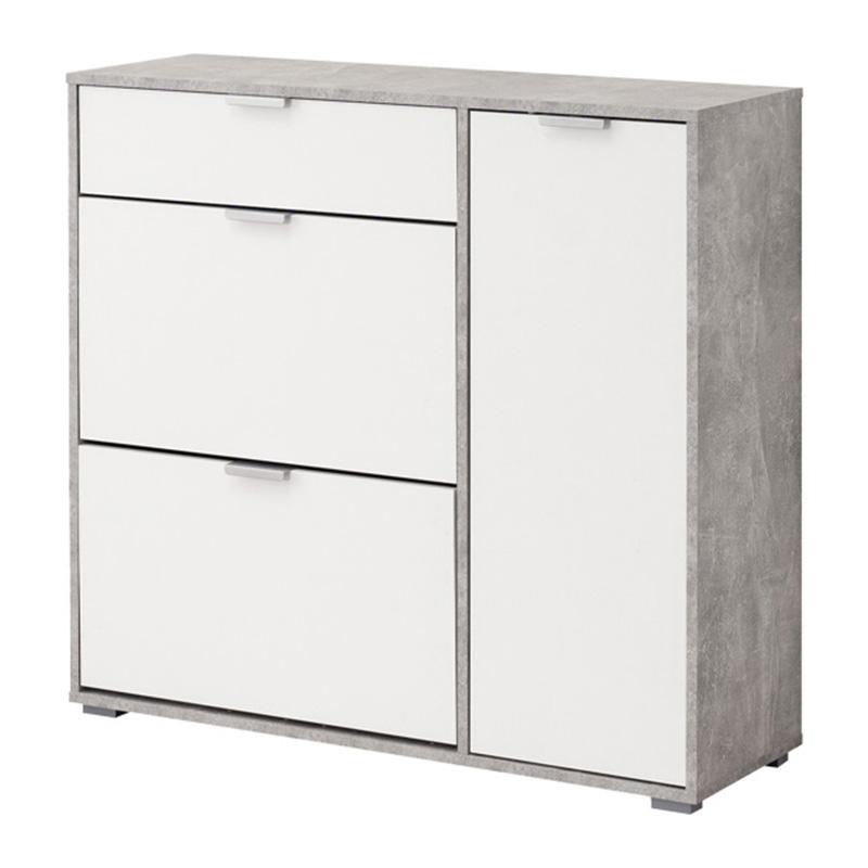 ΠΑΠΟΥΤΣΟΘΗΚΗ ARCO 2 ΓΚΡΙ CONCRETE-ΛΕΥΚΟ 102x33x94,5εκ