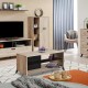 ΤΡΑΠΕΖΙ ΣΑΛΟΝΙΟΥ UMBRIA KS GREY OAK-ΜΑΥΡΟ 101x50x47εκ