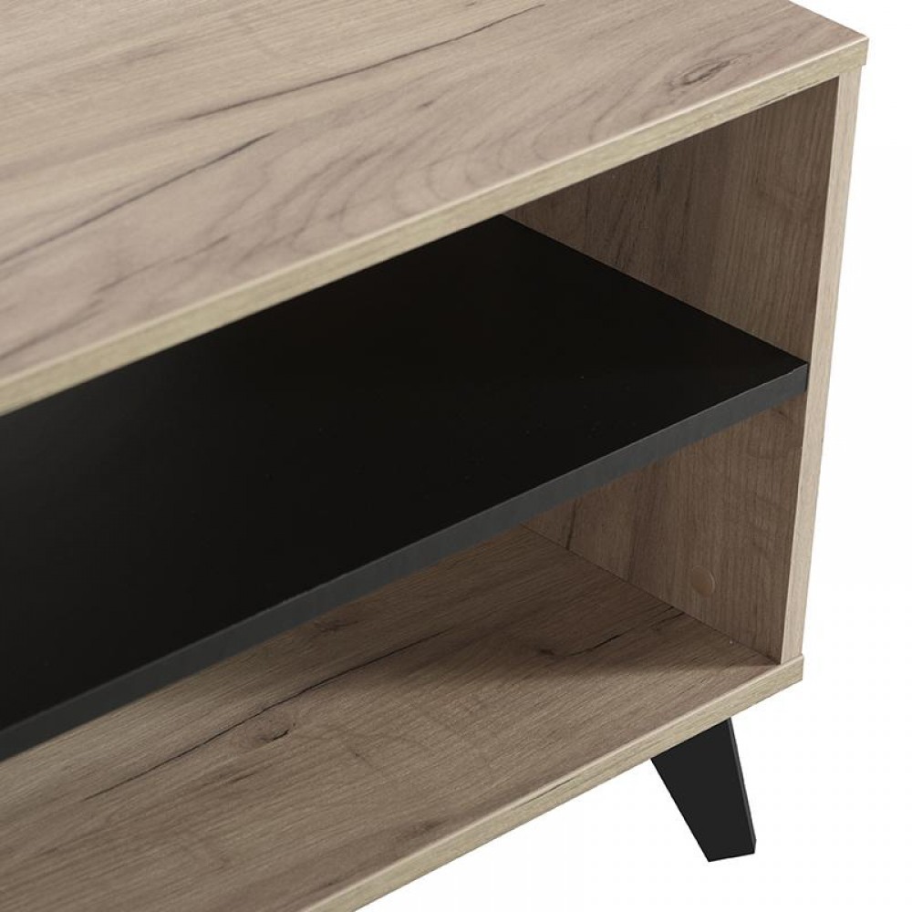 ΤΡΑΠΕΖΙ ΣΑΛΟΝΙΟΥ UMBRIA KS GREY OAK-ΜΑΥΡΟ 101x50x47εκ