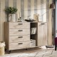 ΚΟΜΟΤΑ-ΜΠΟΥΦΕΣ UMBRIA 3K4F GREY OAK-ΜΑΥΡΟ 137x40x90εκ