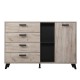 ΚΟΜΟΤΑ-ΜΠΟΥΦΕΣ UMBRIA 3K4F GREY OAK-ΜΑΥΡΟ 137x40x90εκ