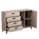 ΚΟΜΟΤΑ-ΜΠΟΥΦΕΣ UMBRIA 3K4F GREY OAK-ΜΑΥΡΟ 137x40x90εκ