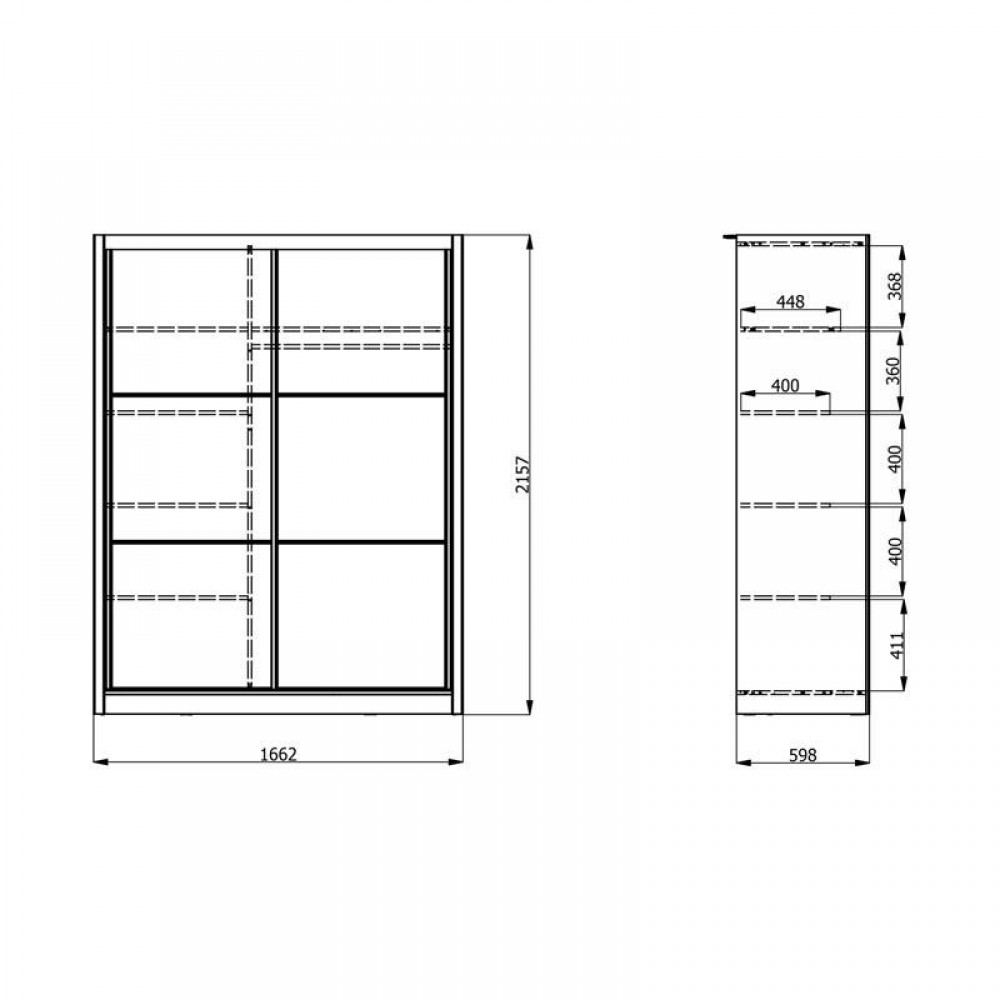 ΝΤΟΥΛΑΠΑ NAVARA 165 GREY OAK 166x60x215,5εκ