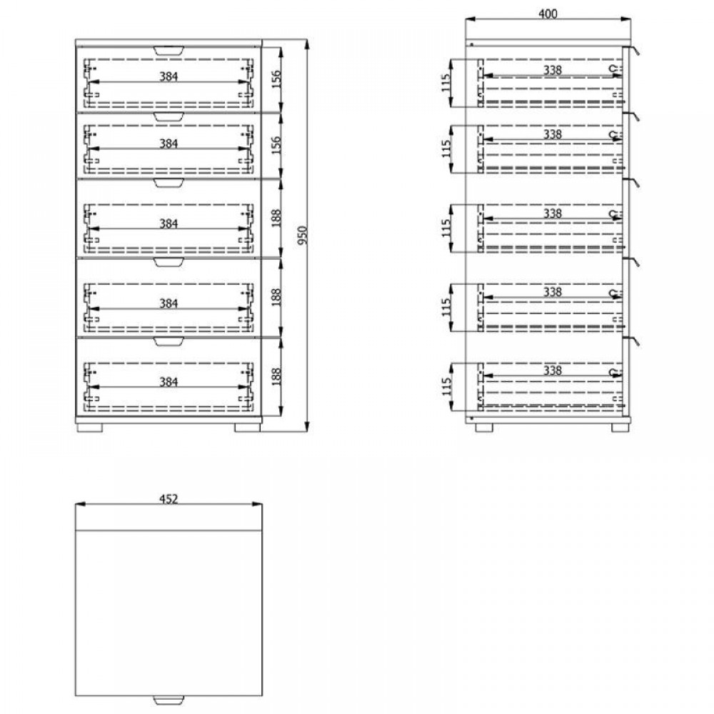 ΚΟΜΟΤΑ-ΣΥΡΤΑΡΙΕΡΑ DUERO 5F 45 ΛΕΥΚΟ ΧΡΩΜΑ 45x40x95εκ
