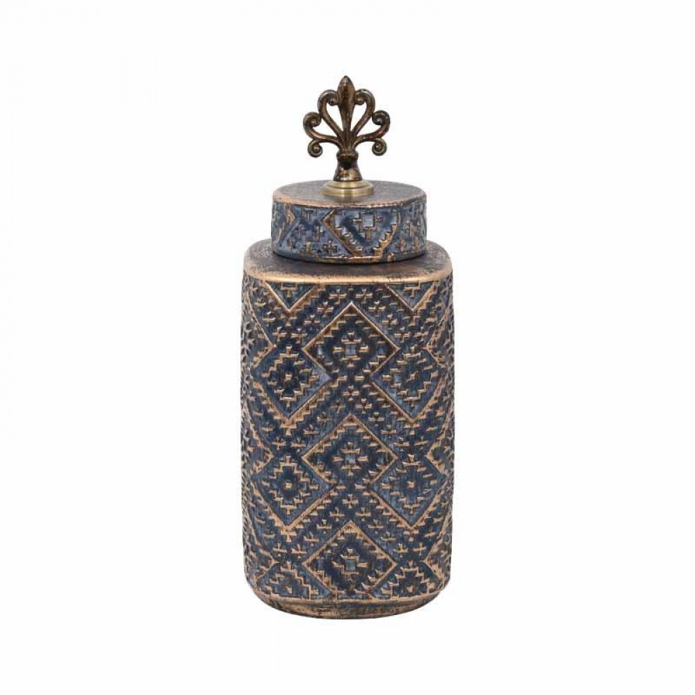 ΚΕΡΑΜΙΚΟ ΒΑΖΟ Fylliana ΓΚΡΙ-ΜΠΡΟΝΖΕ 14.5x14.5x36εκ