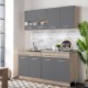 ΚΟΥΖΙΝΑ DALILA 160 GREY OAK / ΓΚΡΙ 160x51,5x206,5εκ