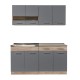 ΚΟΥΖΙΝΑ DALILA 160 GREY OAK / ΓΚΡΙ 160x51,5x206,5εκ