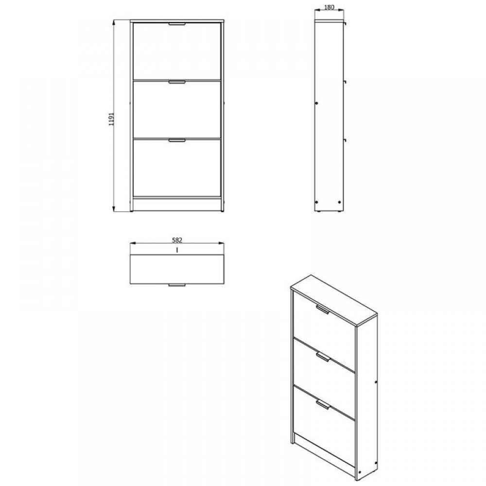 ΠΑΠΟΥΤΣΟΘΗΚΗ Base 14 SONOMA 58x18x155,5εκ