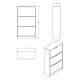 ΠΑΠΟΥΤΣΟΘΗΚΗ Hugo 23 Grey Oak ΜΕ ΚΑΘΡΕΦΤΗ 67x28x119εκ