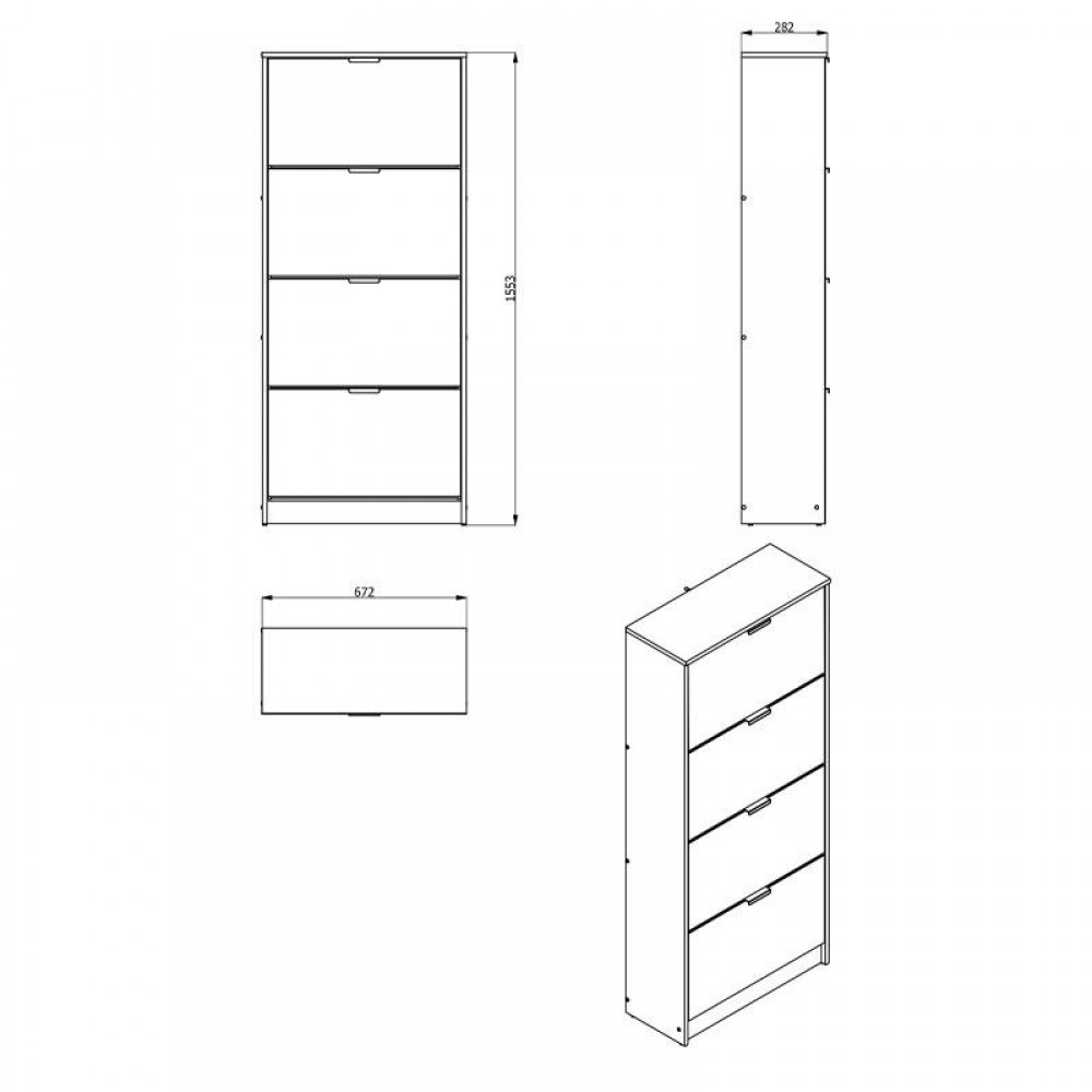 ΠΑΠΟΥΤΣΟΘΗΚΗ Hugo 24 Sonoma ΜΕ ΚΑΘΡΕΦΤΗ 67x28x155εκ