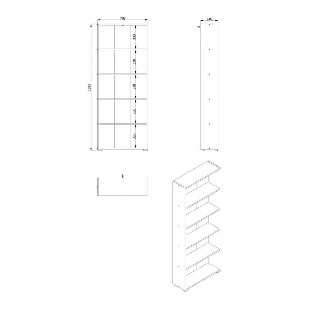 ΒΙΒΛΙΟΘΗΚΗ TOMAR 5 ARTISAN OAK 70x24,5x176,5εκ