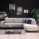 ΚΑΝΑΠΕΣ New Monaco ΔΕΞΙΑ ΓΩΝΙΑ ΓΚΡΙ ΑΝΟΙΧΤΟ 300x230x95εκ