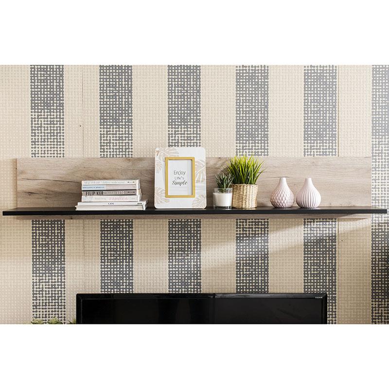 ΡΑΦΙ ΤΟΙΧΟΥ UMBRIA ZP GREY OAK-ΜΑΥΡΟ 137x19x24εκ
