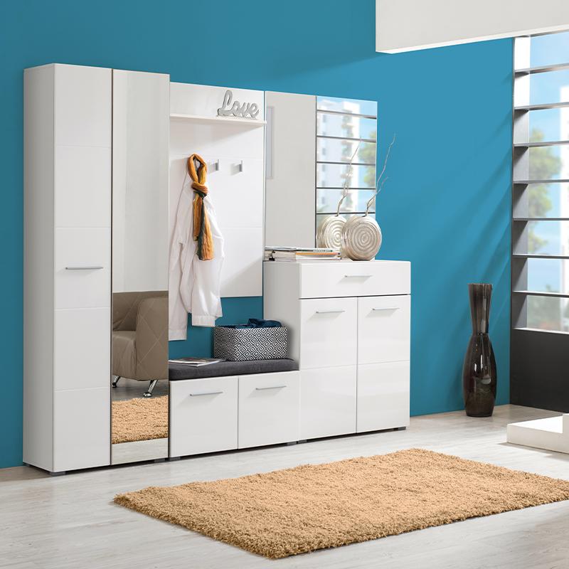 ΕΠΙΠΛΟ ΧΩΛ Beny CIV 390 ΛΕΥΚΟ-ΛΕΥΚΗ ΛΑΚΑ 39x25,5x190εκ