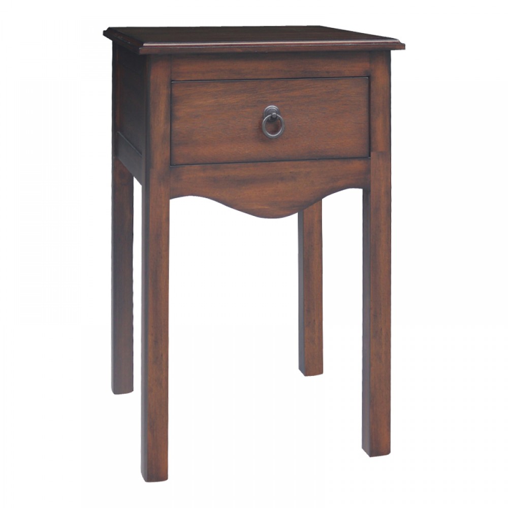 ΚΟΜΟΔΙΝΟ ΜΕ ΕΝΑ ΣΥΡΤΑΡΙ Fylliana 60415 CLASSIC WALLNUT 40x40x61εκ