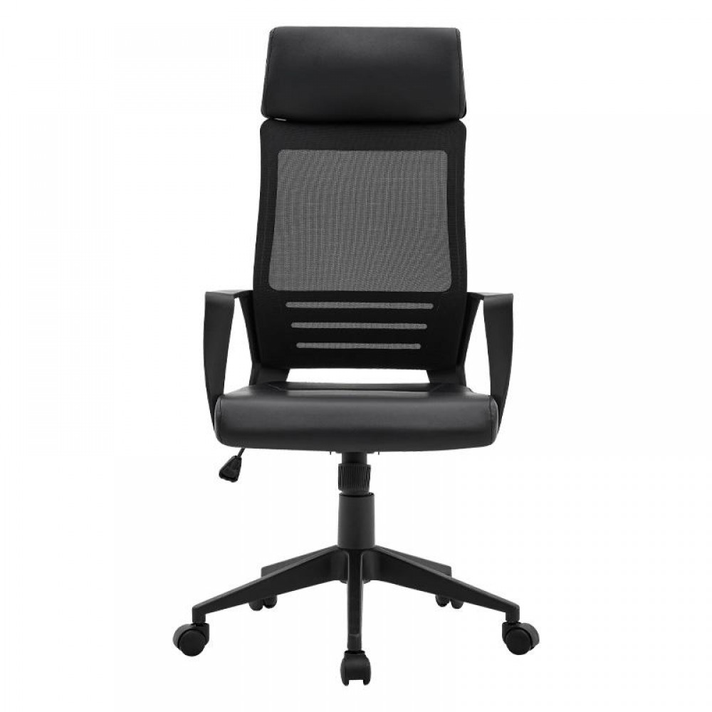 ΚΑΡΕΚΛΑ ΓΡΑΦΕΙΟΥ ΔΙΕΥΘΥΝΤΗ Fylliana FL19 ΜΑΥΡΟ ΤΕΧΝΟΔΕΡΜΑ 60x62x128εκ