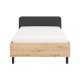 ΚΡΕΒΑΤΙ BARLETTA 120 ARTISAN ΜΕ ΓΚΡΙ ΥΦΑΣΜΑ ΜΑΥΡΑ ΠΟΔΙΑ 131x213,5x85,5εκ (120x200)