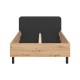 ΚΡΕΒΑΤΙ BARLETTA 120 ARTISAN ΜΕ ΓΚΡΙ ΥΦΑΣΜΑ ΜΑΥΡΑ ΠΟΔΙΑ 131x213,5x85,5εκ (120x200)