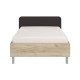 ΚΡΕΒΑΤΙ BARLETTA 120 GREY OAK ΜΕ ΓΚΡΙ ΥΦΑΣΜΑ ΚΑΙ CHROME ΠΟΔΙΑ 131x213,5x85,5εκ (120x200)