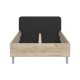ΚΡΕΒΑΤΙ BARLETTA 120 GREY OAK ΜΕ ΓΚΡΙ ΥΦΑΣΜΑ ΚΑΙ CHROME ΠΟΔΙΑ 131x213,5x85,5εκ (120x200)