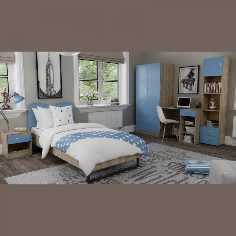 ΣΥΡΤΑΡΙΕΡΑ Fylliana Smile GREY OAK - ΜΠΛΕ 80*45*90