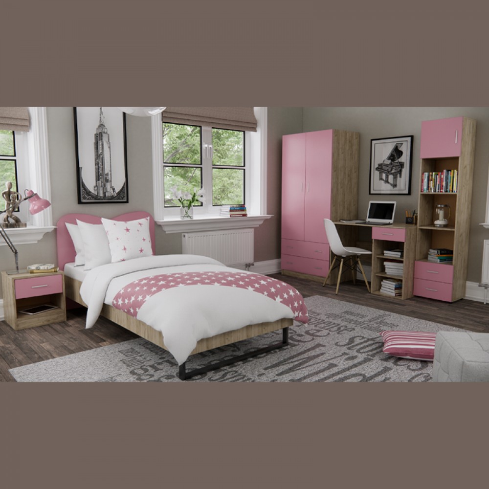 ΣΥΡΤΑΡΙΕΡΑ Fylliana Smile GREY OAK - ΡΟΖ 80*45*90