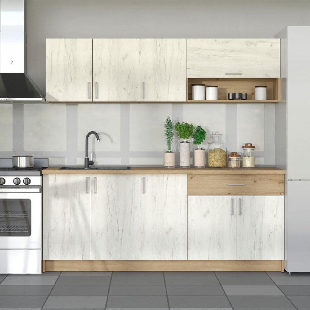 ΚΟΥΖΙΝΑ TAMARA 200 ARTISAN OAK-ΛΕΥΚΟ OAK 200x46x200εκ