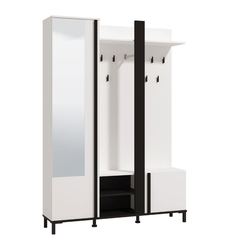 ΕΠΙΠΛΟ ΧΩΛ ΜΕ ΚΑΘΡΕΦΤΗ NINO SURFSIDE-ΜΑΥΡΟ-ΜΑΥΡΟ ΜΑΤ FOIL 134,5x33x192εκ fxtr