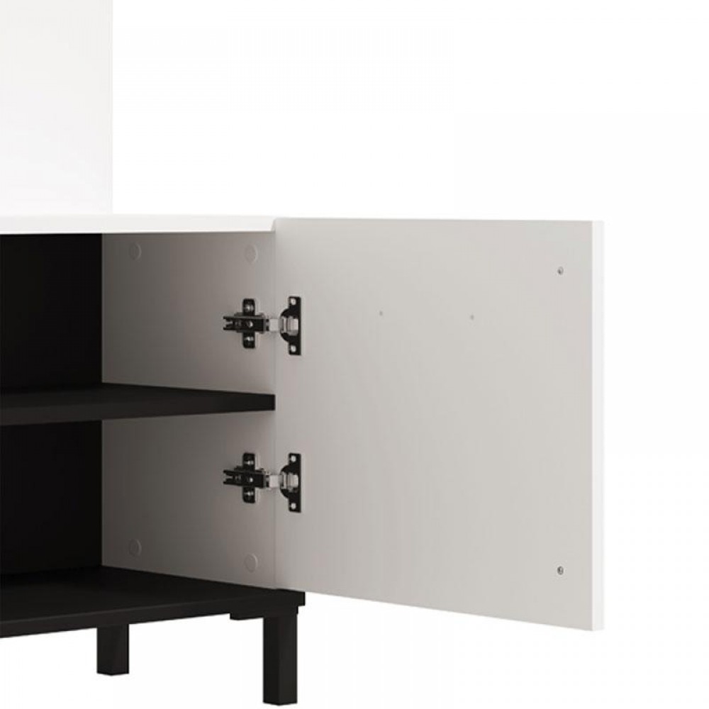 ΕΠΙΠΛΟ ΧΩΛ ΜΕ ΚΑΘΡΕΦΤΗ NINO SURFSIDE-ΜΑΥΡΟ-ΜΑΥΡΟ ΜΑΤ FOIL 134,5x33x192εκ fxtr