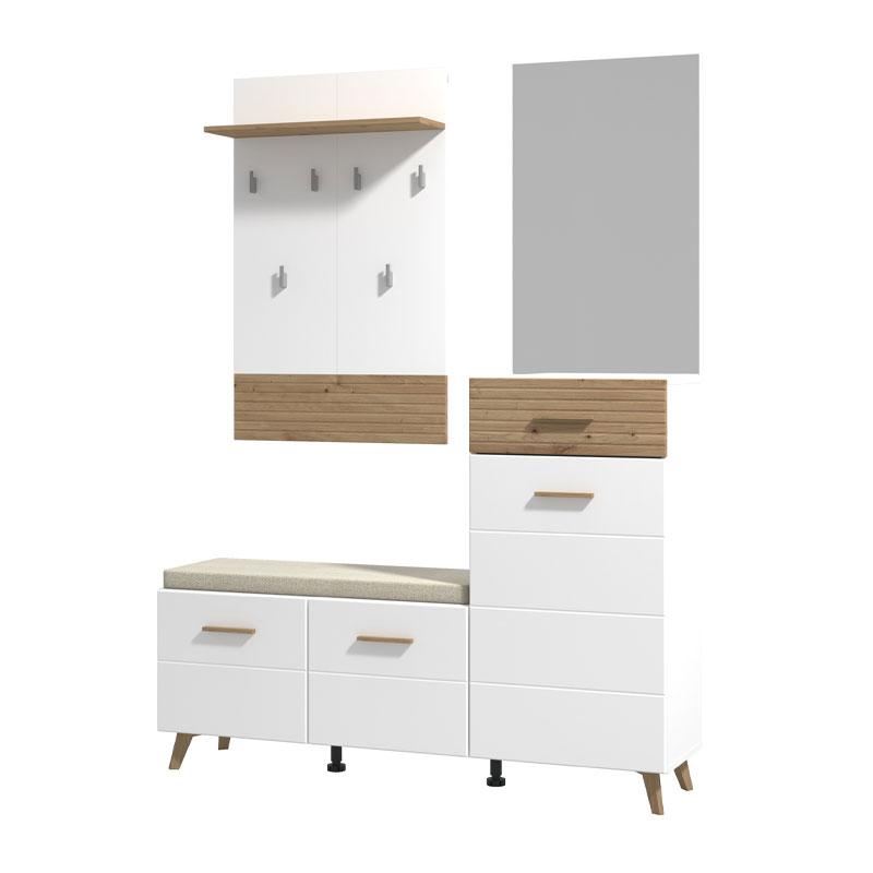 ΕΠΙΠΛΟ ΧΩΛ ΜΕ ΚΑΘΡΕΦΤΗ SEIN ARTISAN-WHITE HIGH GLOSS FOIL 141x35,5x189,5εκ fxtr