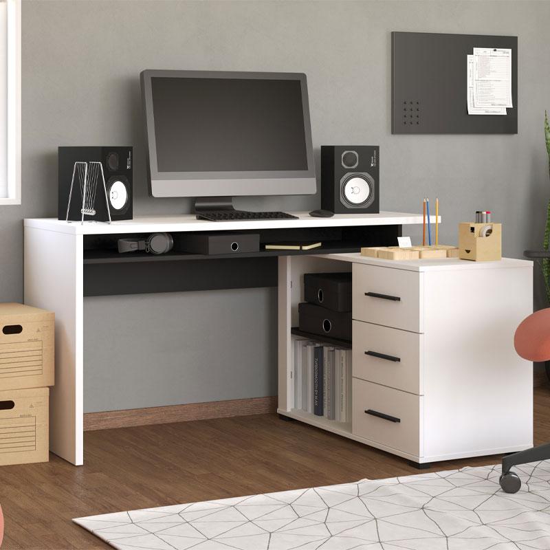 ΓΡΑΦΕΙΟ ARHIMED ΛΕΥΚΟ-ΜΑΥΡΟ 138x102x75εκ
