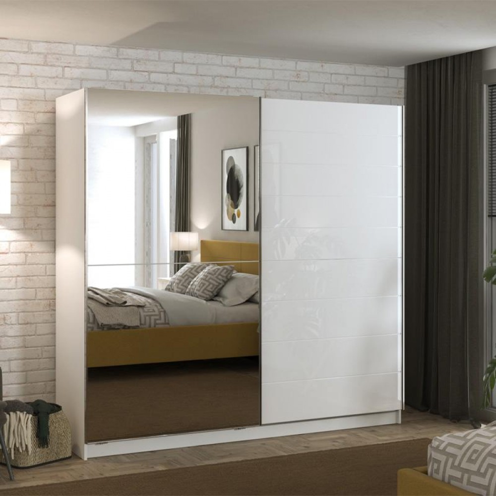 ΝΤΟΥΛΑΠΑ MONDEGO 220 OG ΜΕ ΚΑΘΡΕΦΤΗ ΛΕΥΚΗ-ΛΕΥΚΗ ΛΑΚΑ 217x62.5x210εκ