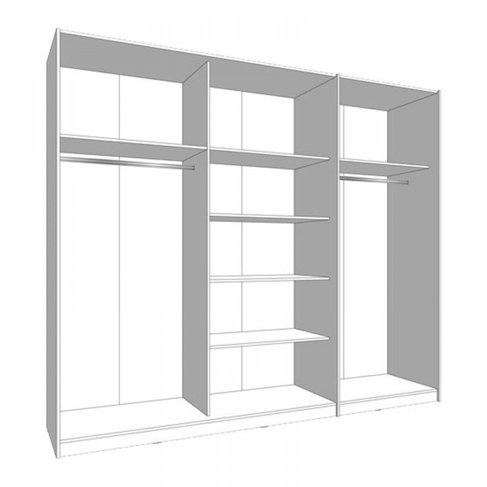 ΝΤΟΥΛΑΠΑ SARDINIA 270 ARTISAN OAK / ΜΑΥΡΟ 262.5x65.5x224εκ