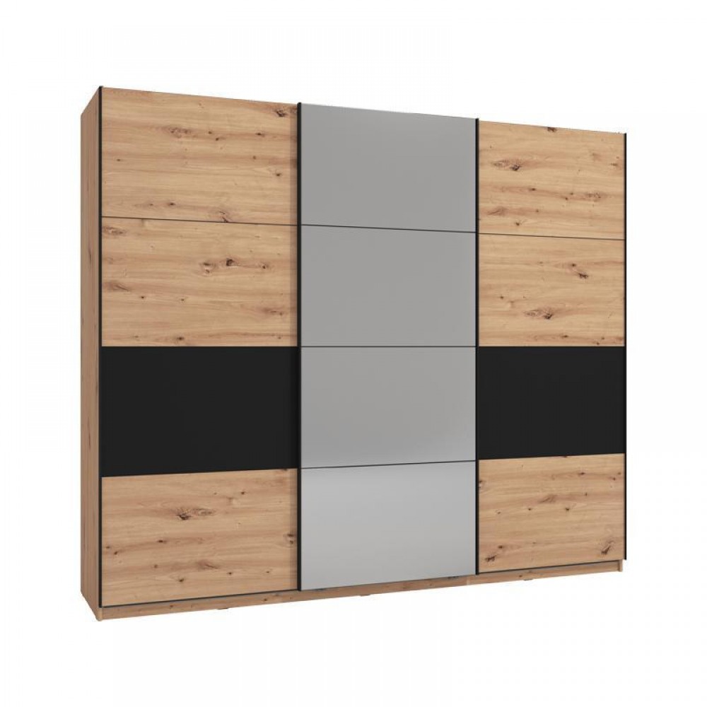 ΝΤΟΥΛΑΠΑ SARDINIA 270 OG ΜΕ ΚΑΘΡΕΦΤΗ ARTISAN OAK / ΜΑΥΡΟ 262.5x65.5x224εκ