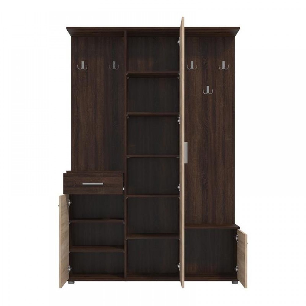 ΣΤΑΝΤ ΧΩΛ ΚΑΙ ΠΑΠΟΥΤΣΟΘΗΚΗ MARTIN DARK SONOMA/SONOMA 133,5x33x197,5εκ fxtr