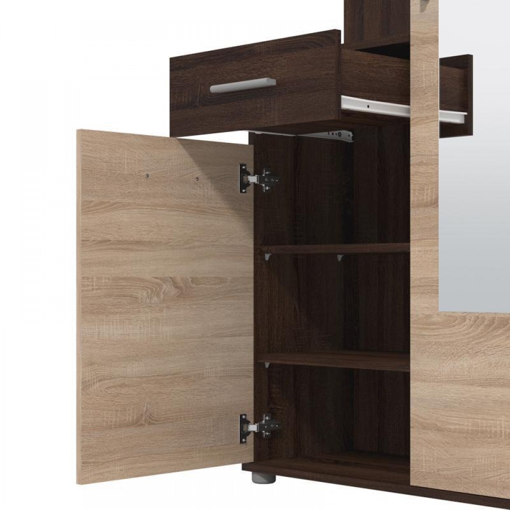 ΣΤΑΝΤ ΧΩΛ ΚΑΙ ΠΑΠΟΥΤΣΟΘΗΚΗ MARTIN DARK SONOMA/SONOMA 133,5x33x197,5εκ fxtr