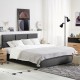 ΔΙΠΛΟ ΚΡΕΒΑΤΙ Fylliana Berlin ΓΚΡΙ ΧΡΩΜΑ ΥΦΑΣΜΑΤΟΣ 175x214x115εκ(160*200)