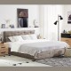 ΚΡΕΒΑΤΙ ΜΕ ΠΑΤΩΜΑ Fylliana Libert ΜΠΕΖ ΧΡΩΜΑ 170x220x110εκ