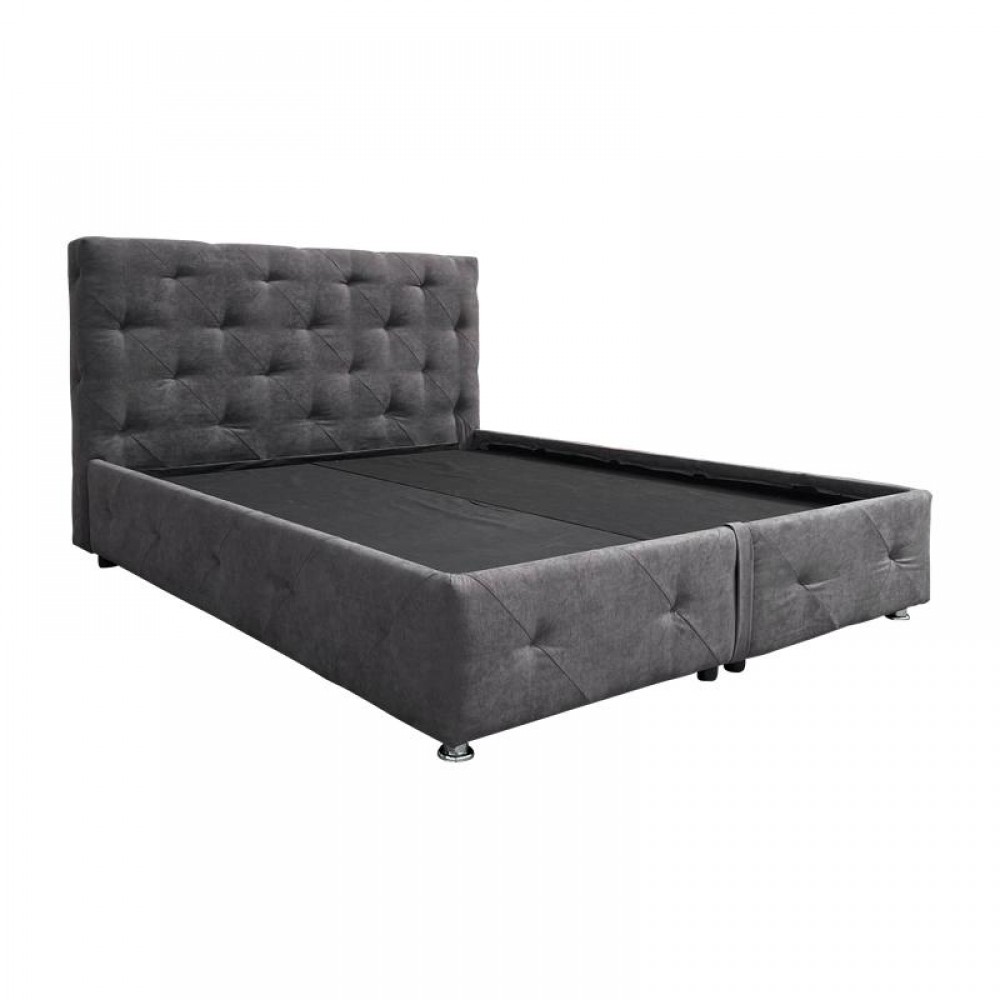 ΚΡΕΒΑΤΙ ΜΕ ΠΑΤΩΜΑ Fylliana Libert ΓΚΡΙ ΧΡΩΜΑ 170x220x110εκ