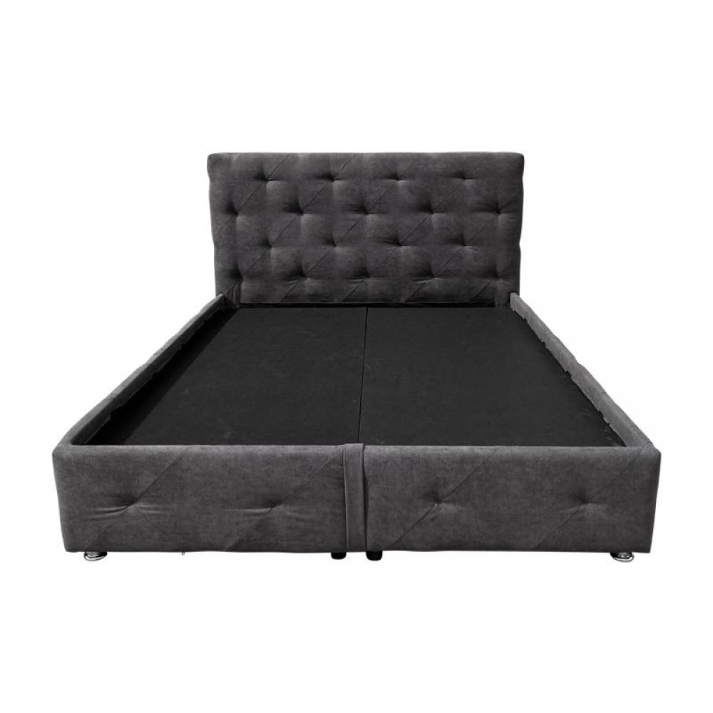 ΚΡΕΒΑΤΙ ΜΕ ΠΑΤΩΜΑ Fylliana Libert ΓΚΡΙ ΧΡΩΜΑ 170x220x110εκ