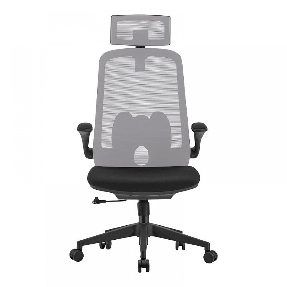 ΚΑΡΕΚΛΑ ΓΡΑΦΕΙΟΥ Fylliana FL286 ΓΚΡΙ ΠΛΑΤΗ-ΜΑΥΡΟ ΚΑΘΙΣΜΑ 62x63x123εκ