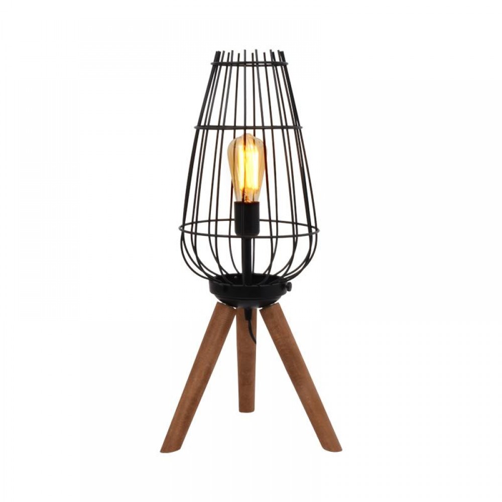 ΕΠΙΤΡΑΠΕΖΙΑ ΛΑΜΠΑ Fylliana Cresset ΜΑΥΡΟ ΧΡΩΜΑ 30x30x65εκ E27
