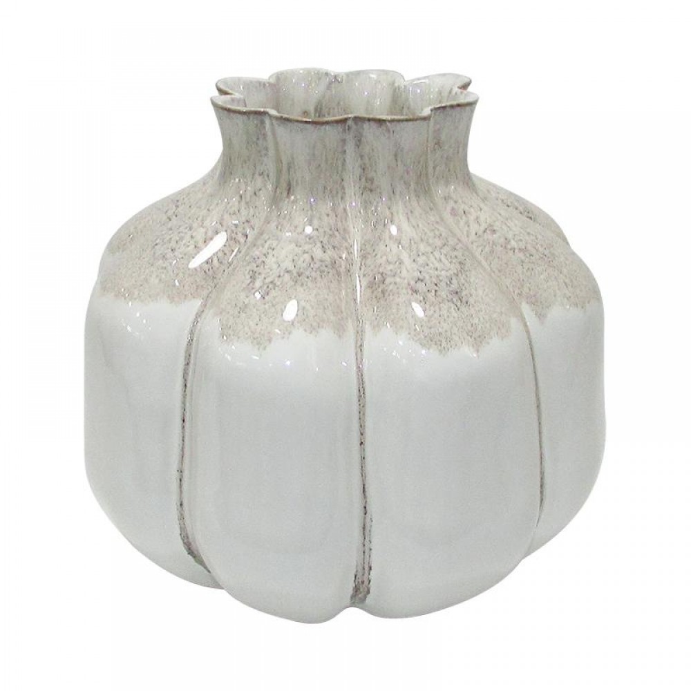 ΚΕΡΑΜΙΚΟ ΒΑΖΟ Fylliana Belinda ΛΕΥΚΟ-ΜΠΕΖ ΧΡΩΜΑ 29x29x26εκ