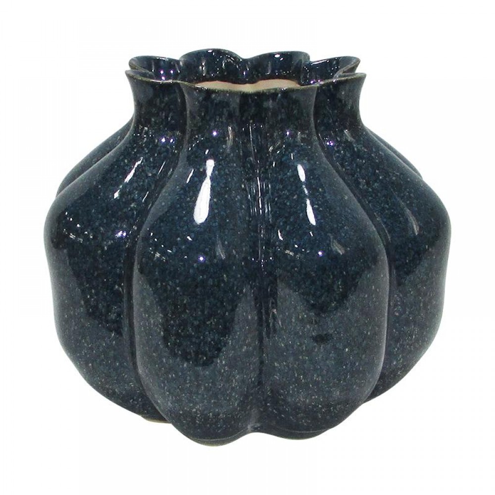 ΚΕΡΑΜΙΚΟ ΒΑΖΟ Fylliana Belinda ΜΠΛΕ ΧΡΩΜΑ 21x21x19εκ