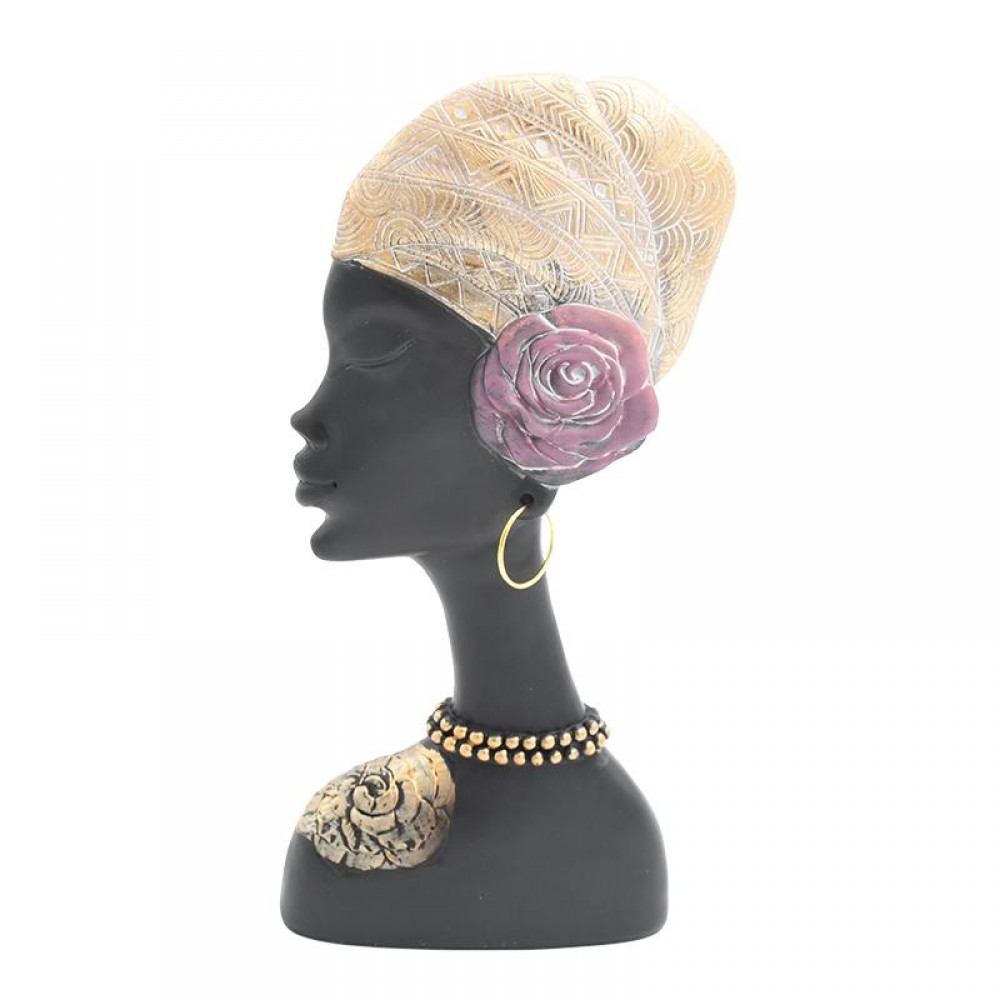ΕΠΙΤΡΑΠΕΖΙΑ ΔΙΑΚΟΣΜΗΤΙΚΗ ΦΙΓΟΥΡΑ Fylliana FL984901 African lady ΜΑΥΡΟ-ΧΡΥΣΟ ΧΡΩΜΑ 15x5x30εκ