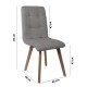 ΚΑΡΕΚΛΑ ΤΡΑΠΕΖΑΡΙΑΣ Fylliana NEW T-17 ΓΚΡΙ ME GREY ΠΟΔΙΑ 42x48x87εκ