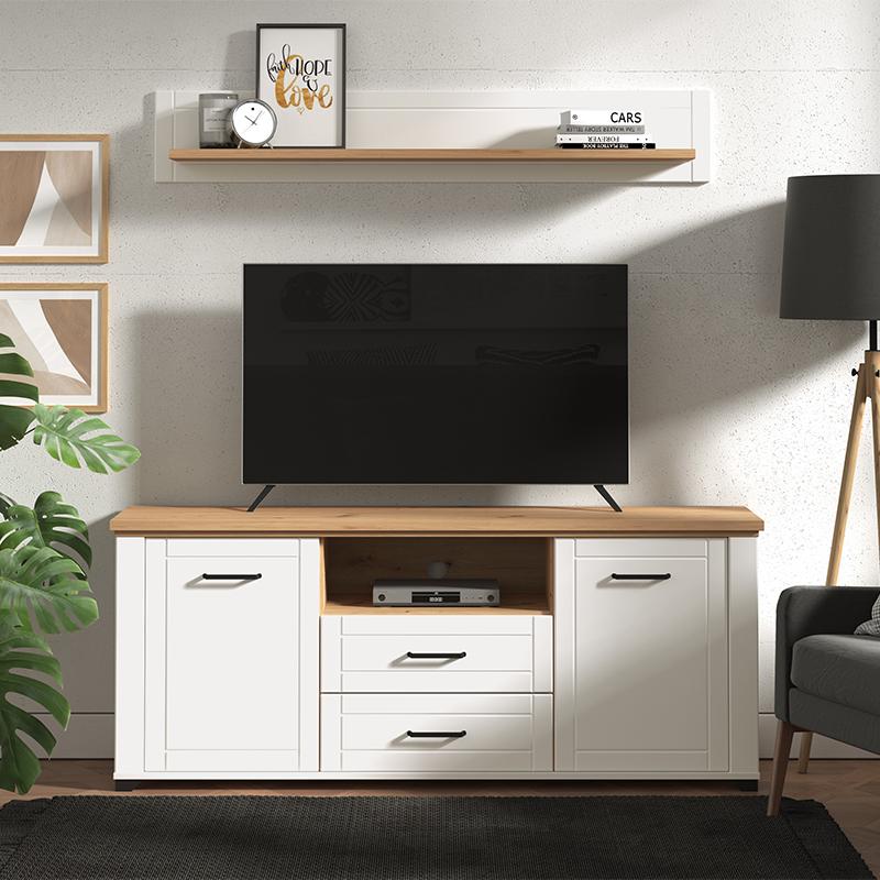 ΕΠΙΠΛΟ ΤΗΛΕΟΡΑΣΗΣ VALENCIA TV 160 ΛΕΥΚΟ-ARTISAN OAΚ-ΛΕΥΚΟ ΜΑΤ 161x41x66.5εκ