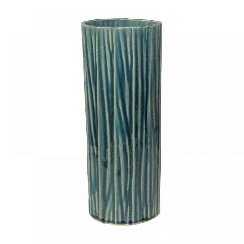 ΚΕΡΑΜΙΚΟ ΒΑΖΟ Fylliana 606054 ΠΡΑΣΙΝΟ ΧΡΩΜΑ 13,5x9,5x35,5εκ sls