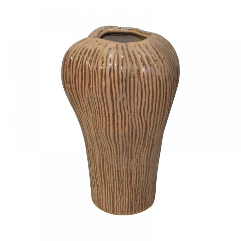 ΚΕΡΑΜΙΚΟ ΒΑΖΟ Fylliana 606728 ΚΑΦΕ ΧΡΩΜΑ 15x13,5x24,5εκ sls