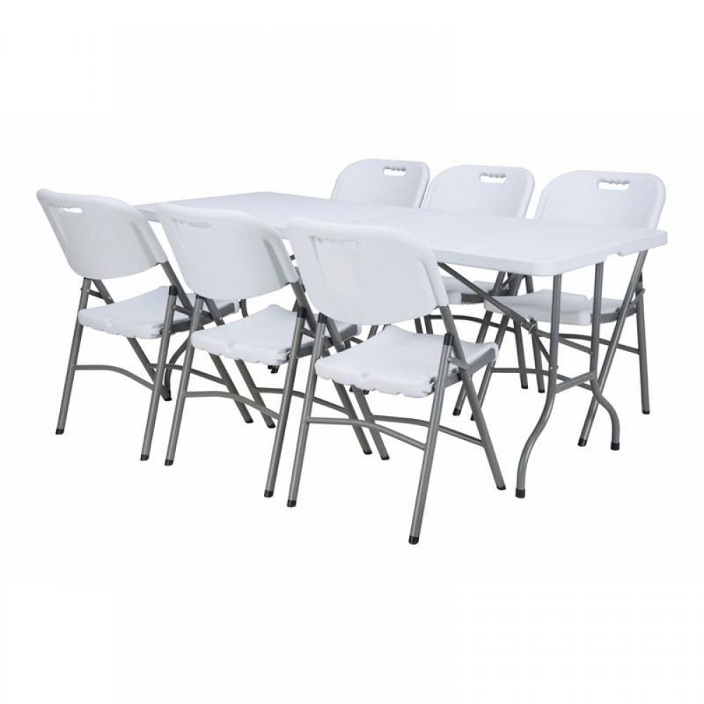 ΤΡΑΠΕΖΙ ΣΥΝΕΔΡΙΟΥ-CATERING Fylliana ΛΕΥΚΟ 153,5x70x74 ΠΤΥΣΣΟΜΕΝΟ (ΒΑΛΙΤΣΑ)